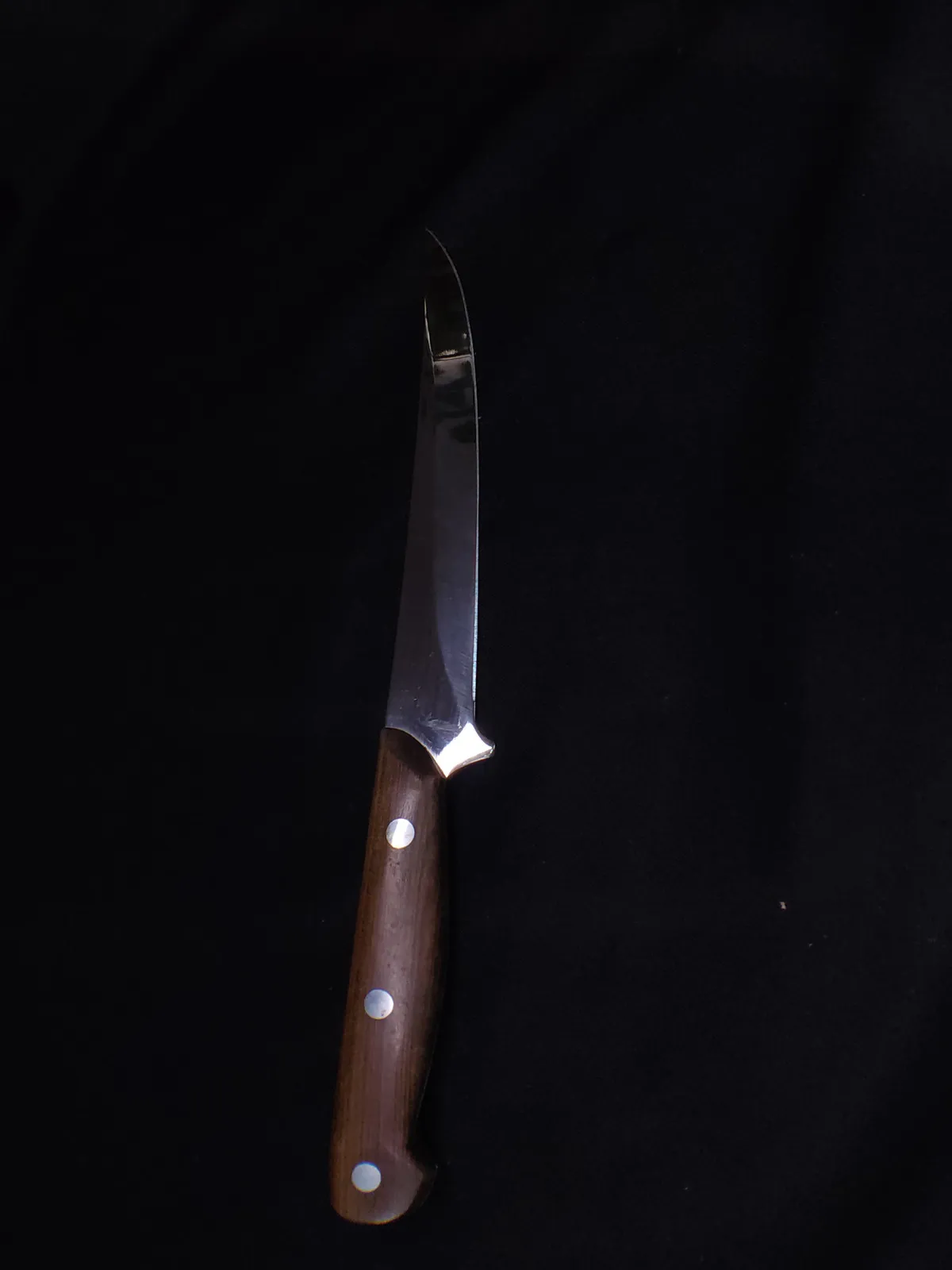 Faca Aço Inox Fileteira sobre fundo escuro